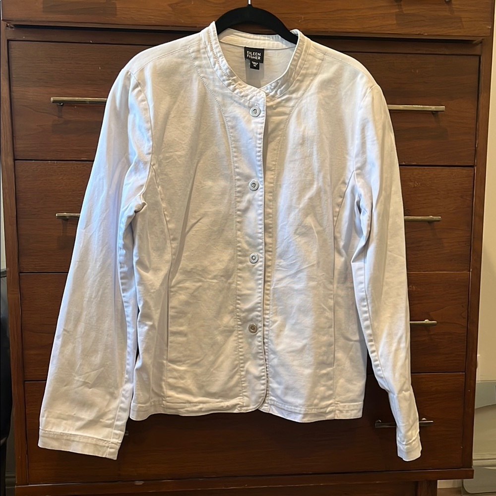 Eileen Fisher Snap Front Jacket with Mandarin Collar